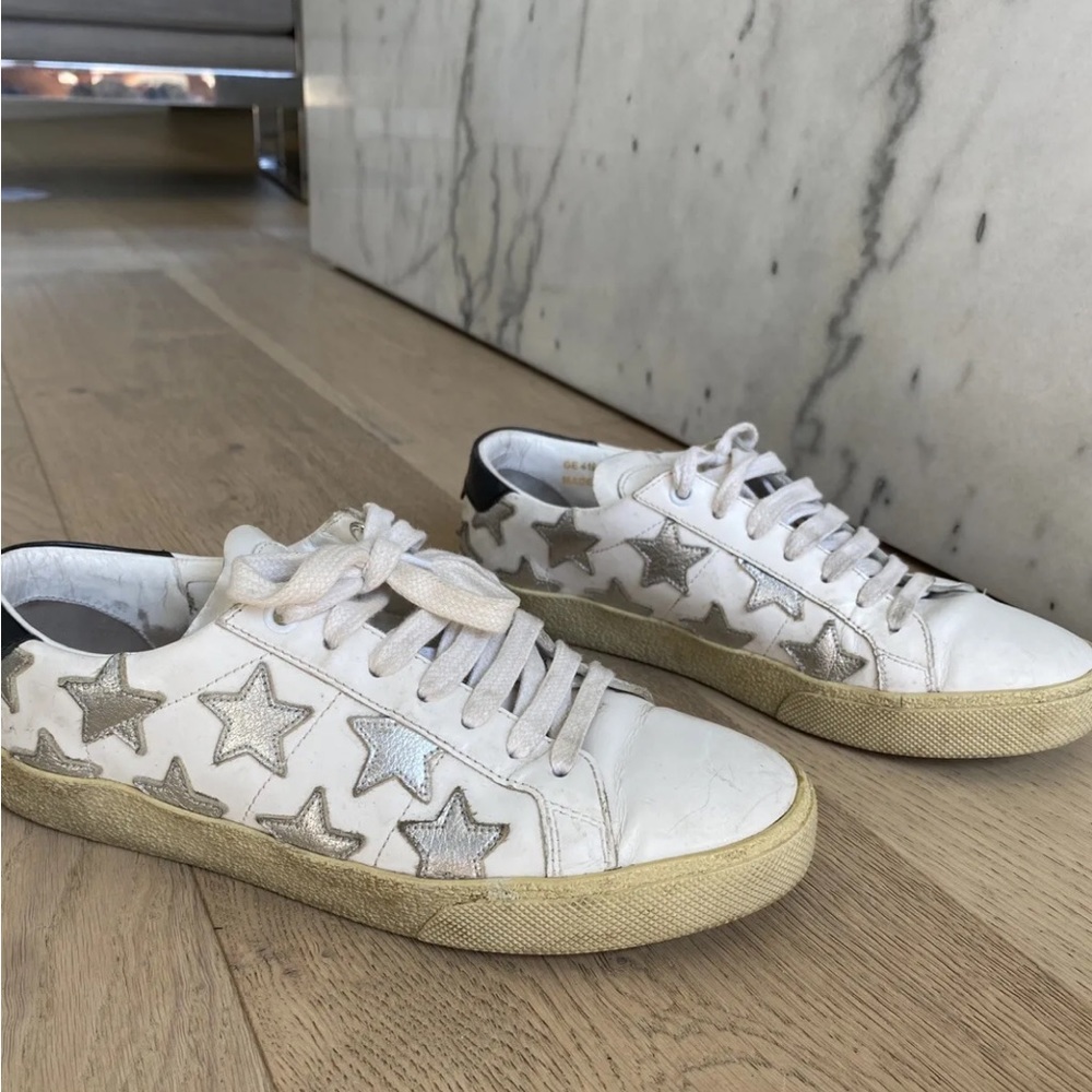Saint Laurent Court Classic Sneakers Size 7.5